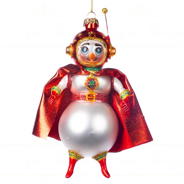 Goodwill Christmas Glass Ornament Fabric Super Snowman Red Green White Gold Tr 21051 Boy