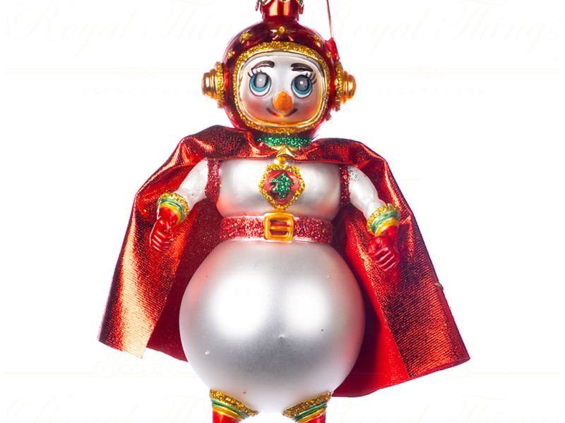 Goodwill Christmas Glass Ornament Fabric Super Snowman Red Green White Gold Tr 21051 Boy