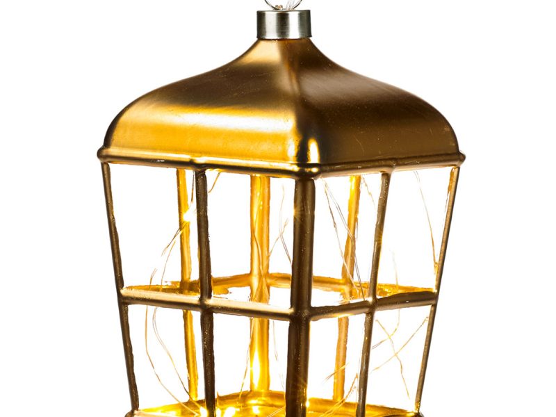 Goodwill Christmas Glass Ornament Led Lantern Gold P 31527