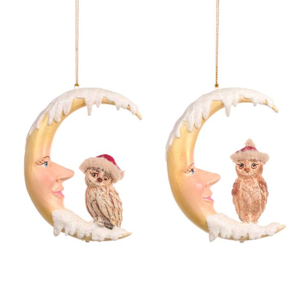 Goodwill Christmas Ornament North Pole Moon Ornament White Cream B 88054