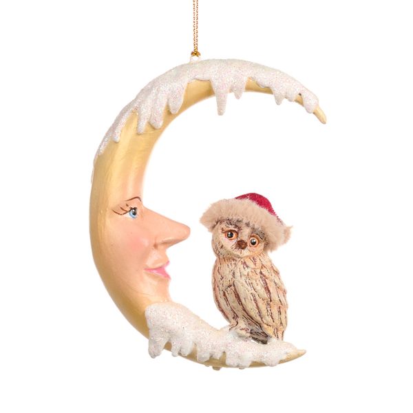 Goodwill Christmas Ornament North Pole Moon Ornament White Cream B 88054 A