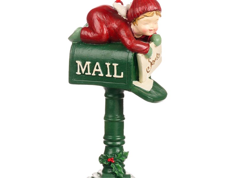 Goodwill Christmas Ornament Xmas Lodge Kid On Mailbox Ornament Red Green D 43271 Green