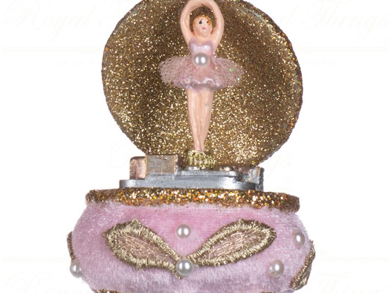 Goodwill Christmas Ornament Ballerina In Music Box Pink White Gold B 90369 Pink