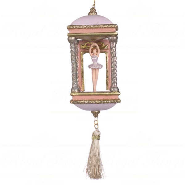 Goodwill Christmas Ornament Ballerina In Stage Scene Pink Cream Gold B 90370 Pink