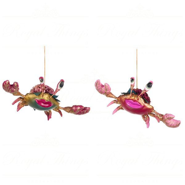 Goodwill Christmas Ornament Botanica Flower Crab Pink Green Purple Gold B 88002