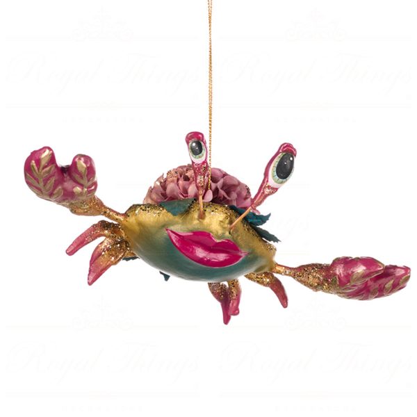 Goodwill Christmas Ornament Botanica Flower Crab Pink Green Purple Gold B 88002 Blue