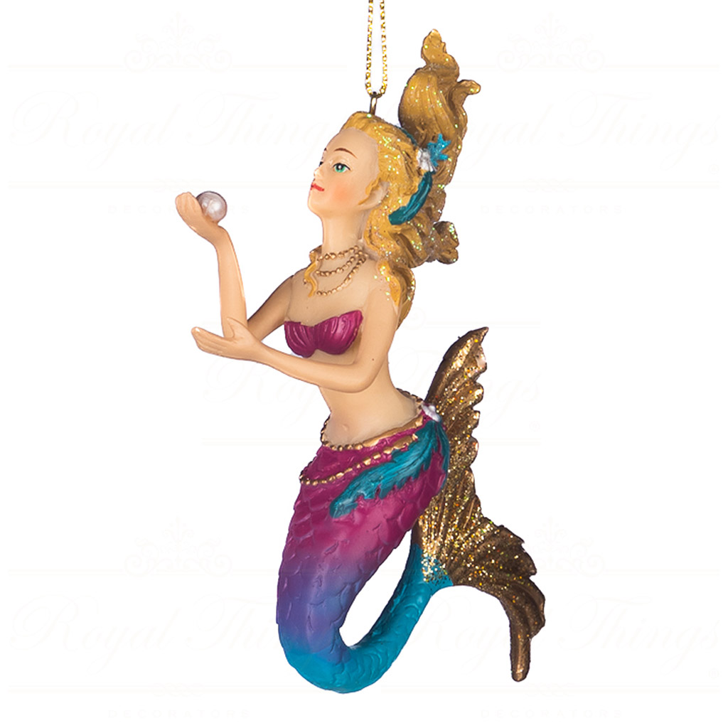 goodwill christmas ornament botanica mermaid gold purple blue TR 20606 front Goodwill Christmas Ornament Botanica Mermaid Gold Purple Blue Tr 20606 Front