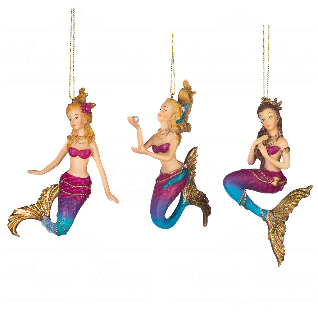 goodwill christmas ornament botanica mermaid gold purple blue TR 20606 Goodwill Christmas Ornament Botanica Mermaid Gold Purple Blue Tr 20606
