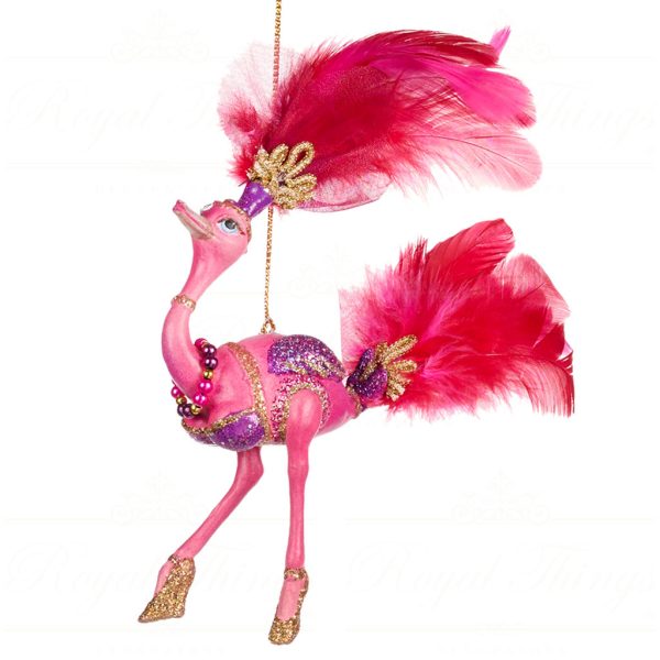 Goodwill Christmas Ornament Cancan Showgirl Ostrich Pink Gold B 88561 A