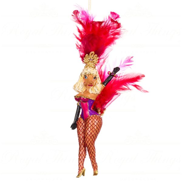 Goodwill Christmas Ornament Cancan Showgirl Poodle Pink Gold Purple B 88560 A