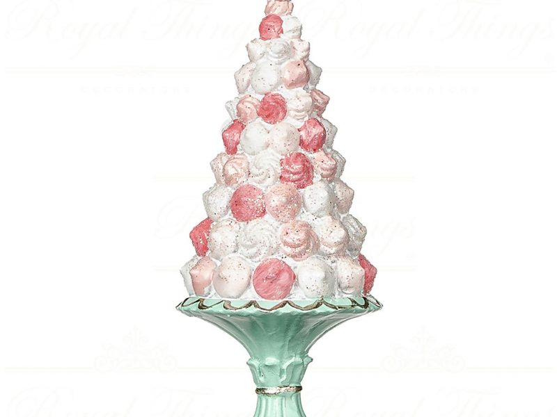 Goodwill Christmas Ornament Candy Cone Tree Pink White Green Mc 37075