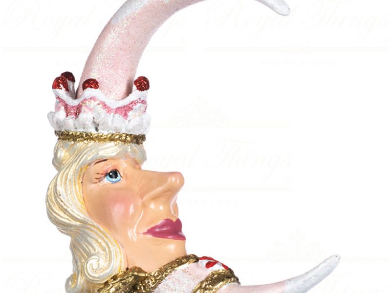 Goodwill Christmas Ornament Candy King Queen Moon Pink White B 90303 King
