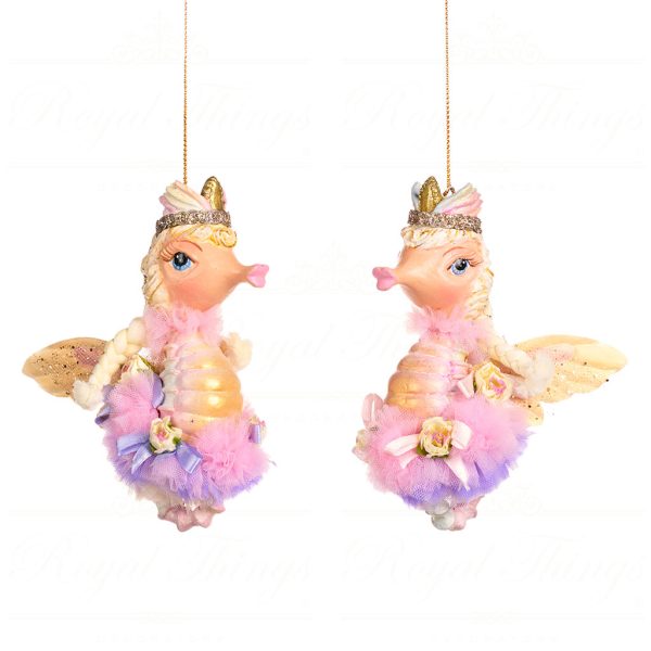 Goodwill Christmas Ornament Castle In Sky Fairy Seahorse Ornament Purple Pink B 88304
