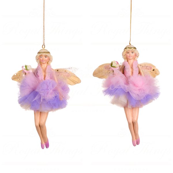 Goodwill Christmas Ornament Castle In Sky Tulle Dangle Fairy Ornament Purple Pink B 88303