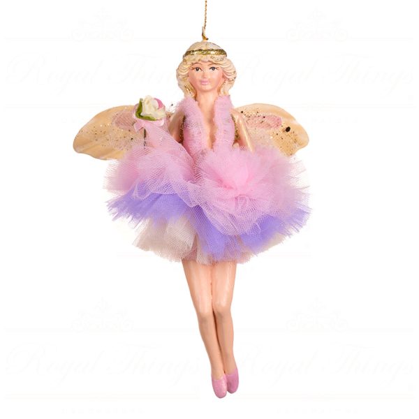 Goodwill Christmas Ornament Castle In Sky Tulle Dangle Fairy Ornament Purple Pink B 88303 B