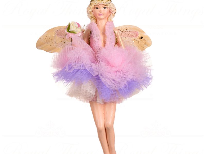 Goodwill Christmas Ornament Castle In Sky Tulle Dangle Fairy Ornament Purple Pink B 88303 B