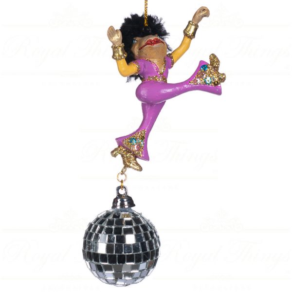 Goodwill Christmas Ornament Disco Ball Frog Pink Purple Black Gold B 90513 Purple