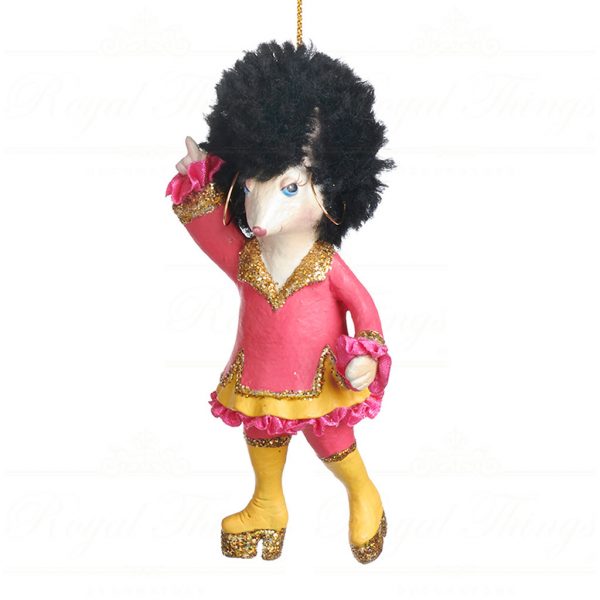 Goodwill Christmas Ornament Disco Bettina Mouse Purple Pink Gold Yellow B 90500 Pink