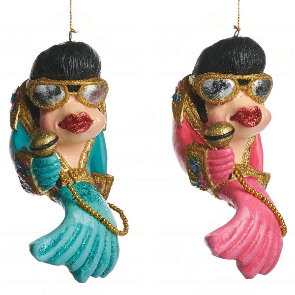 Goodwill Christmas Ornament Disco King Goldfish Pink Blue Black Gold B 90505