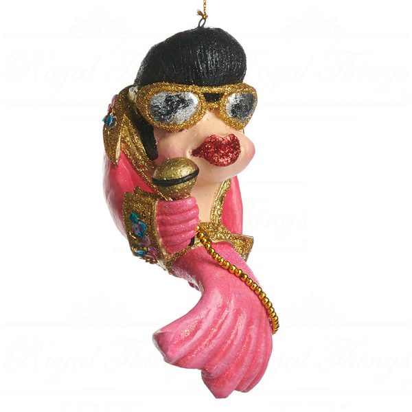 Goodwill Christmas Ornament Disco King Goldfish Pink Blue Black Gold B 90505 Pink