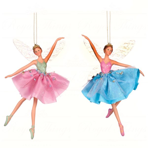 Goodwill Christmas Ornament Fabric Fairy Pink Blue Mo 96325