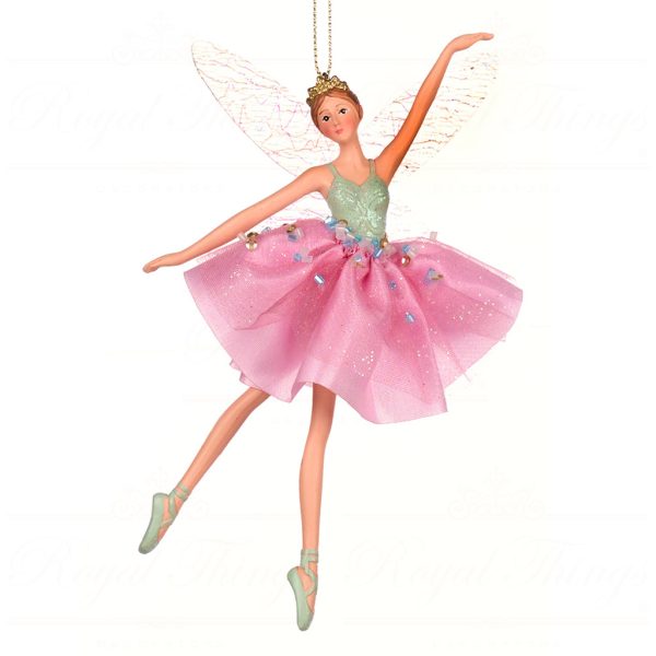Goodwill Christmas Ornament Fabric Fairy Pink Blue Mo 96325 Pink