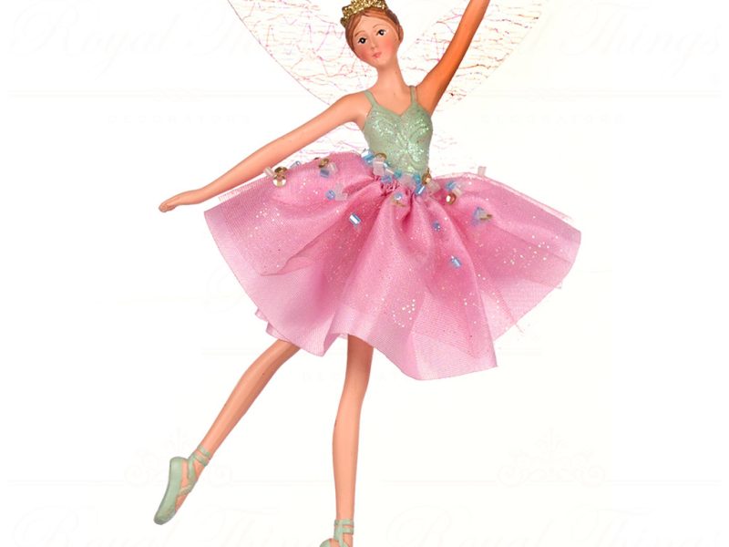 Goodwill Christmas Ornament Fabric Fairy Pink Blue Mo 96325 Pink