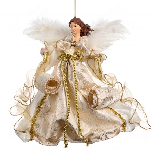Goodwill Christmas Ornament Fabulous Flying Angel Ornament Cream Gold As 25114