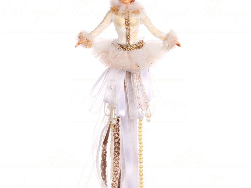 Goodwill Christmas Ornament Frozen In Time Lady Tassel White Gold Cream B 88462 B