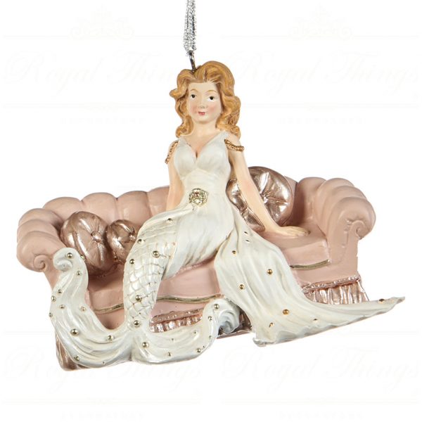 Goodwill Christmas Ornament Glamormous Mermaid On Sofa Pink Blue White D 45152 Pink