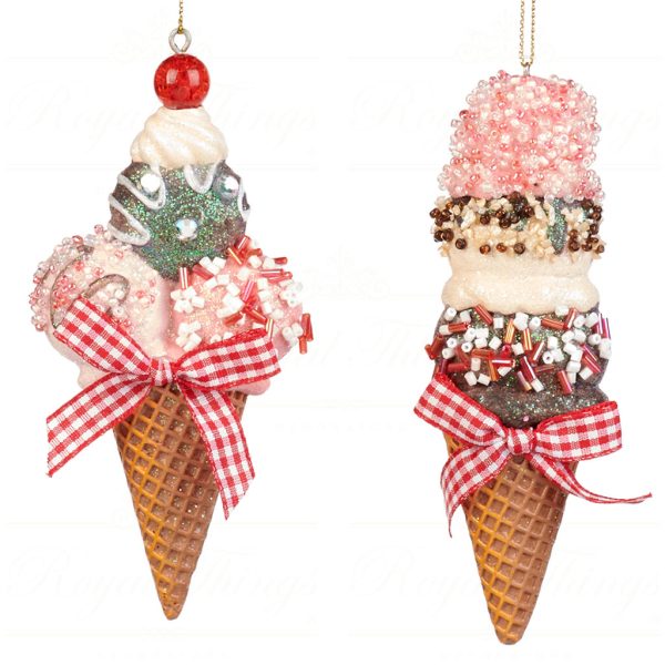 Goodwill Christmas Ornament Glitter Ice Cream Cone Multicolor Mo 95214
