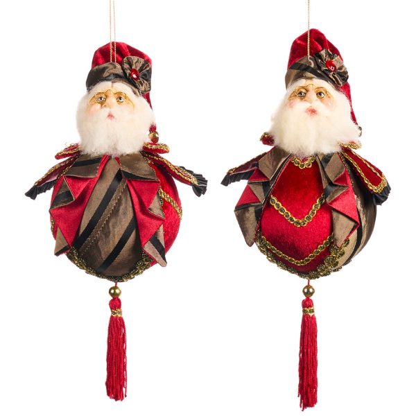 Goodwill Christmas Ornament Grand Hotel Santa Head On Ball Ornament Red J 59151