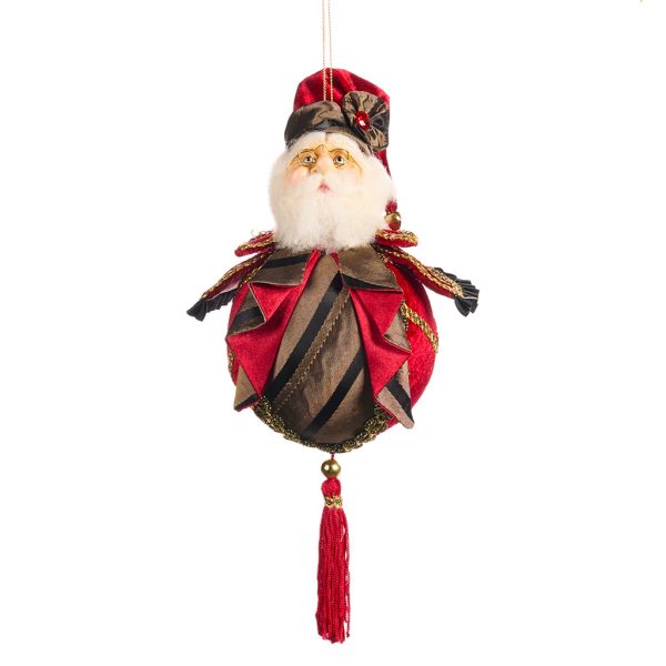 Goodwill Christmas Ornament Grand Hotel Santa Head On Ball Ornament Red J 59151 A