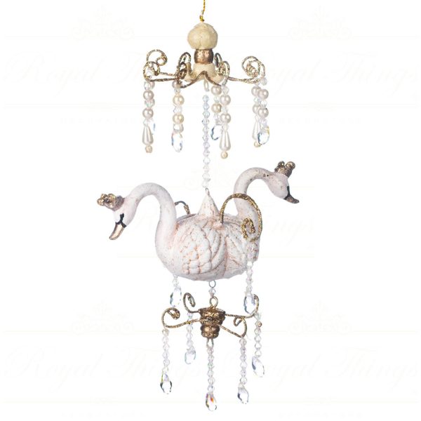 Goodwill Christmas Ornament Greenhouse Peacock Chandelier White Gold B 89508
