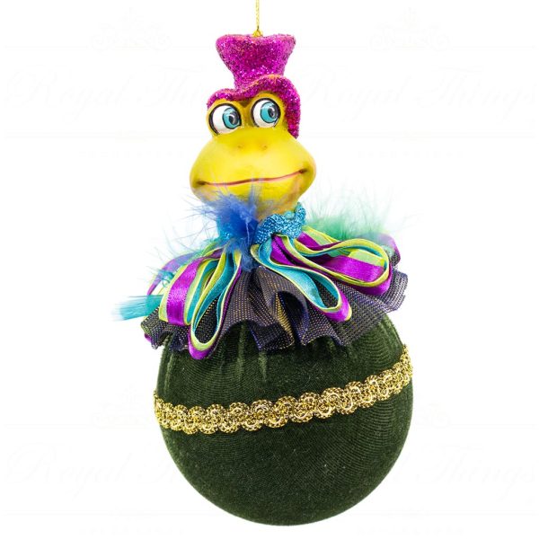 Goodwill Christmas Ornament Heritage Mardi Gras On Ball Green Blue B 07242 Green