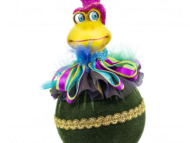 Goodwill Christmas Ornament Heritage Mardi Gras On Ball Green Blue B 07242 Green
