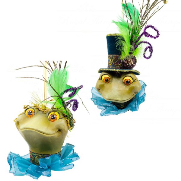 Goodwill Christmas Ornament Heritage Mr And Mrs Peacock Frog Purple Green Blue B 07241 Blue