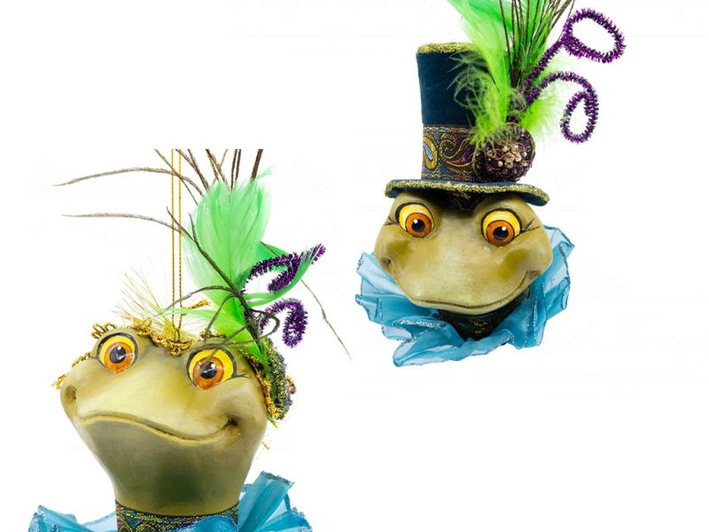 Goodwill Christmas Ornament Heritage Mr And Mrs Peacock Frog Purple Green Blue B 07241 Blue