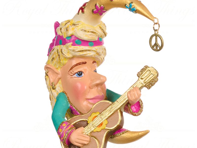 Goodwill Christmas Ornament Love Peace Hippie Music Moon Blue Pink Cream Gold B 88411 Boy