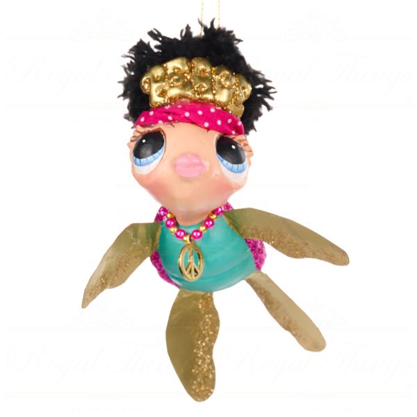 Goodwill Christmas Ornament Love Peace Hippie Turtle Pink Blue Gold Cream B 88403 Boy