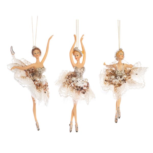 Goodwill Christmas Ornament Marinella Ballerina Ornament Cream Gold Tr 21272