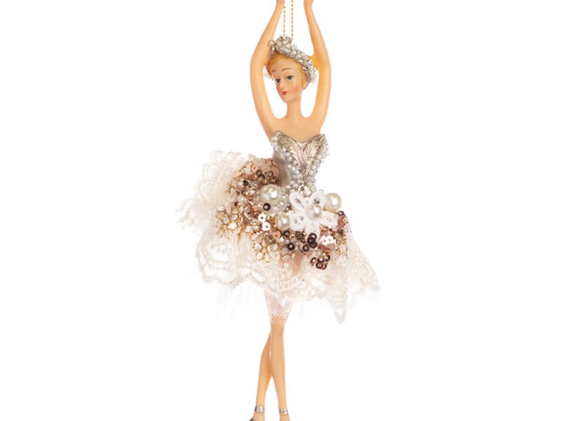Goodwill Christmas Ornament Marinella Ballerina Ornament Cream Gold Tr 21272 B