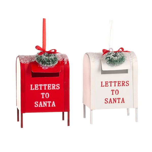 Goodwill Christmas Ornament Metal Santa Mailbox Ornament Red White Tr 20600