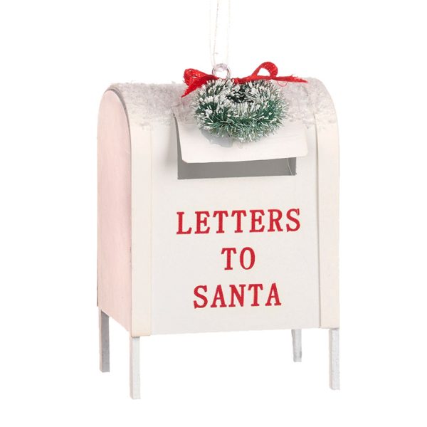 Goodwill Christmas Ornament Metal Santa Mailbox Ornament Red White Tr 20600 White