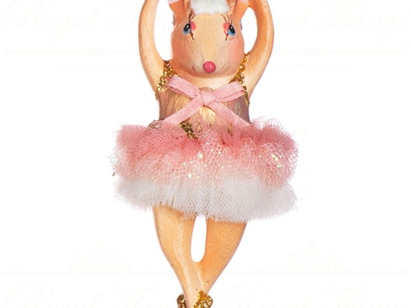 Goodwill Christmas Ornament Music Box Ballerina Bettina Pink White B 90351 High