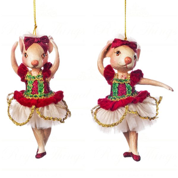 Goodwill Christmas Ornament Nutcracker Bettina Ballerina Burgundy Green Gold B 89015