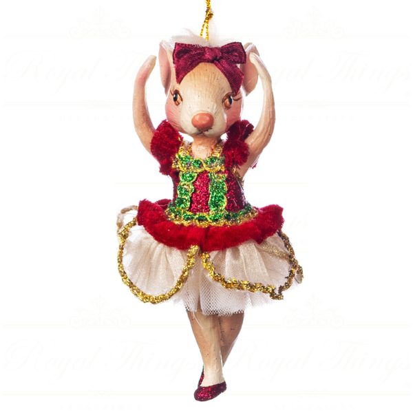 Goodwill Christmas Ornament Nutcracker Bettina Ballerina Burgundy Green Gold B 89015 High