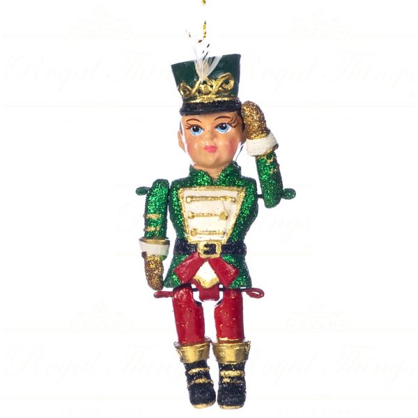 Goodwill Christmas Ornament Nutcracker Jointed Boy Red Green Gold B 89008 Green