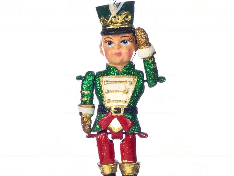 Goodwill Christmas Ornament Nutcracker Jointed Boy Red Green Gold B 89008 Green