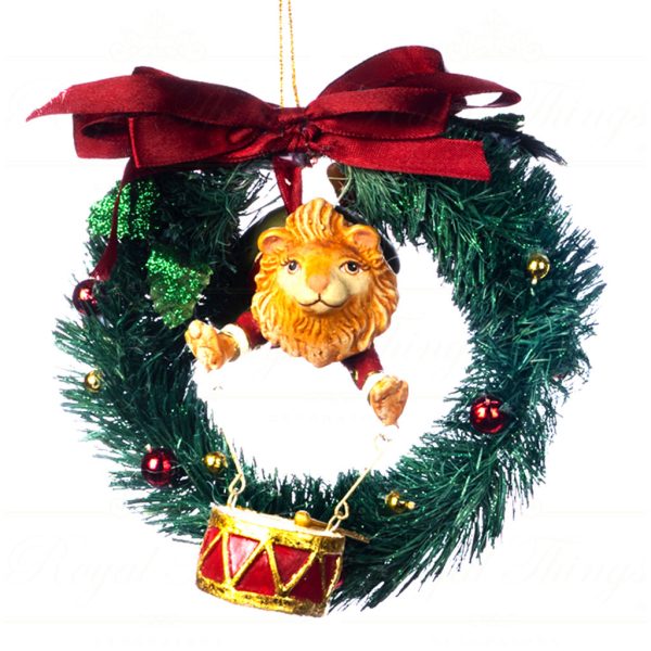 Goodwill Christmas Ornament Parade Music Lion Hippo Wreath Red Green Gold White B 89308 Lion